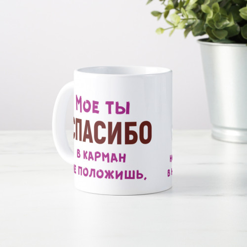 Кружка *Мое спасибо в карман не положишь*
