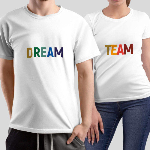 Комплект прикольных парных футболок с принтом *Dream Team*