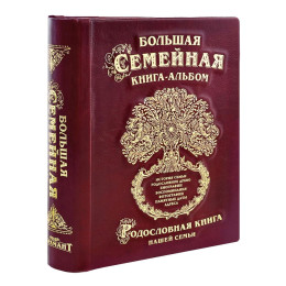 Большая семейная книга-альбом (бордовая кожа)