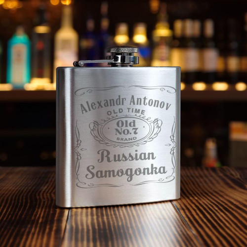 Именная фляжка "Russian Samogonka"