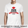 Прикольная футболка с принтом "Выпускник школы"