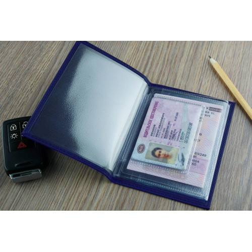 Обложка для автодокументов "Байкер" темно-синяя