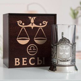 Подстаканник «Весы» в футляре с гравировкой