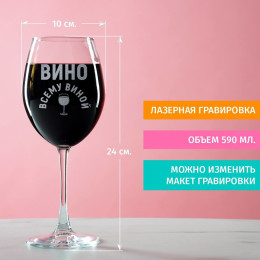 Бокал для вина "Вино всему виной"