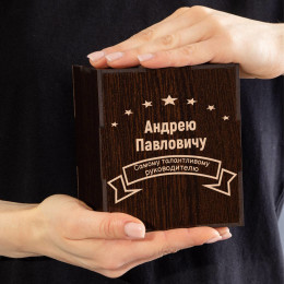 Именной бокал для виски в футляре "Руководителю"