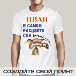 Прикольная футболка с принтом "В самом расцвете сил"