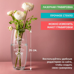 Ваза Грация именная "Лучший учитель Биологии"