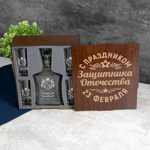 Именной набор "Президент" в подарочном футляре с гравировкой "Защитнику Отечества"