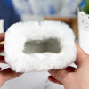 Подставка для очков с вашей гравировкой (белый мех)