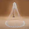 Voile Mariage 3M Однослойная кружевная кромка Белая слоновая кость Соборная свадебная фата Длинная фата Дешевые свадебные аксессуары Veu de Noiva