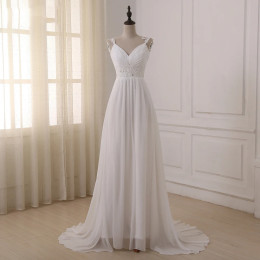 Jiayigong пляжное свадебное платье платье de noiva по индивидуальному заказу плюс размер на тонких бретельках шифоновые платья с бисером свадебные платья