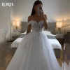 LORIE винтажное блестящее кружевное свадебное платье трапециевидной формы с блестящими открытыми плечами милое свадебное платье принцессы блестящее платье невесты по индивидуальному заказу