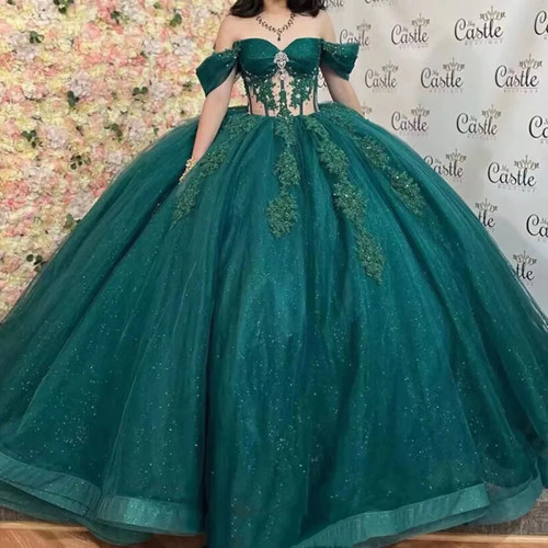 Элегантное бальное платье по индивидуальному заказу, платья Quinceanera, аппликации с открытыми плечами, платья для выпускного вечера, дня рождения, вечернее платье Vestido De Anos 15.