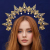 Модная женская тиара в стиле барокко Divine Halo, нейтральная, преувеличенная, привлекательный аксессуар для волос для вечеринки, банкета, праздника