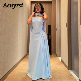Aenyrst сексуальное светло-голубое платье для выпускного вечера по индивидуальному заказу, женские плиссированные вечерние платья без бретелек длиной до пола, платья для торжественных случаев