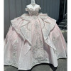 Розовые платья Quinceanera с бантом, милый корсет, блестящие кружевные аппликации, бальное платье для подростков, пышное платье по индивидуальному заказу