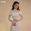 LORIE Кружевное свадебное платье русалки с высоким воротником, мусульманское свадебное платье трапециевидной формы с аппликацией и длинными рукавами, платье принцессы невесты по индивидуальному заказу