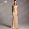 JEHETH атласные вечерние платья русалки Очаровательная женская модель без бретелек с рюшами женское платье цвета шампанского на заказ Атлас русалка вечернее платье очаровательное дамское платье для бала Элегантное плат