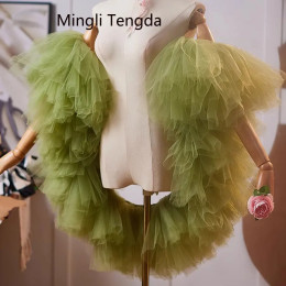 Mingli Tengda оливково-зеленая тюлевая шаль, аксессуары для вечернего платья, ручная работа, сделай сам, высококачественное серебристо-серое болеро для невесты, модное женское болеро