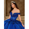 Роскошные королевские синие платья принцессы Quinceanera с вышитой аппликацией, длинные платья из тафты с открытыми плечами, Vestidos De 15 Anos 24