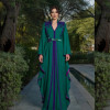 Индивидуальное джерси с цветочными поясами и рюшами для свадебной вечеринки, трапециевидное платье с v-образным вырезом на заказ, длинные платья