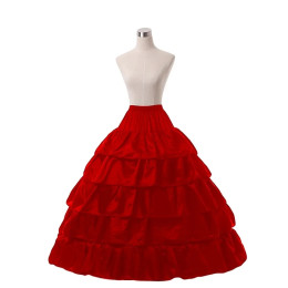 Stock 5 Couches Noir Rouge Jupon Avec Des Volants Robe De Bal 4 обруча Crinoline Pour Les Robes De Mariage Jupon Mariage