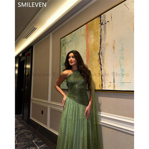 Smileven А-силуэта Зеленые роскошные платья для выпускного вечера из 2 предметов Скромная Саудовская Аравия فساتين سهرة Вечернее платье в подарок по индивидуальному заказу 2025