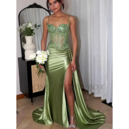 Robe de Soiree 2025, сексуальное длинное вечернее платье с кружевными кристаллами розового золота, элегантное платье для выпускного вечера с открытыми плечами, Vestido de Festa
