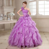 Платья Quinceanera 2024, роскошное бальное платье с милыми цветами на одно плечо и кристаллами, кружевное вечернее платье для выпускного вечера, большие размеры по индивидуальному заказу