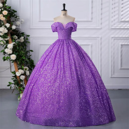Блестящие вечерние платья 15 платьев Quinceanera 2024, элегантное бальное платье с открытыми плечами, платье для 15 лет по индивидуальному заказу, большие размеры