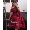 Lorrtta Feather Decoration Deep Red Eid Dress Вечернее элегантное женское платье для выпускного вечера на свадьбу по индивидуальному заказу فساتين سهرة
