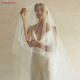 TOPQUEEN V171 2-уровневая свадебная фата с королевским собором и румянами, фата-груша, вуаль для невесты, девичник, аксессуары для невесты