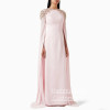 Бледно-розовое вечернее платье с кристаллами и бисером, индивидуальное платье с круглым вырезом и длинными рукавами, арабское свадебное платье, платья для выпускного вечера