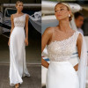Яркие шифоновые женские свадебные платья с кружевным принтом, свадебные платья, сексуальные платья без рукавов, элегантные Blanco Novia, гражданские индивидуальные платья