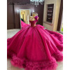 Ярко-розовые платья принцессы Quinceanera, 2025 г., кристаллы из бисера, многоуровневые оборки, вечерние платья на 15-й день рождения, милое платье 16, бальное платье по индивидуальному заказу