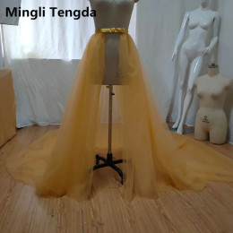 Mingli Tengda реальное изображение 3-слойный тюль со съемным шлейфом золото/зеленый свадебные аксессуары женская нижняя юбка нижняя юбка невесты