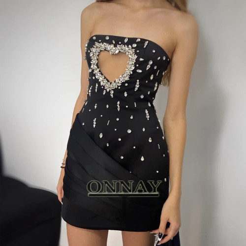 Платье для выпускного вечера с милым сердечком по индивидуальному заказу, короткое платье с кристаллами для женщин, мини-атласное коктейльное вечернее платье в Саудовской Аравии, Gala Plus
