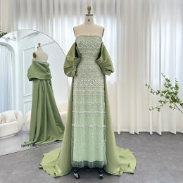 Роскошное вечернее платье Sharon Said Sage Green, сиреневое, расшитое бисером, фуксия с накидкой для женщин, свадебное платье SS238, по индивидуальному заказу