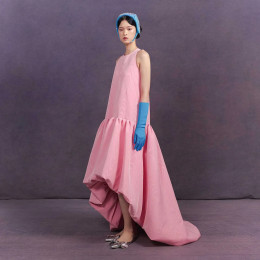 Розовые длинные вечерние платья Haute Couture, простые модные женские платья для выпускного вечера из тафты, вечерние платья больших размеров