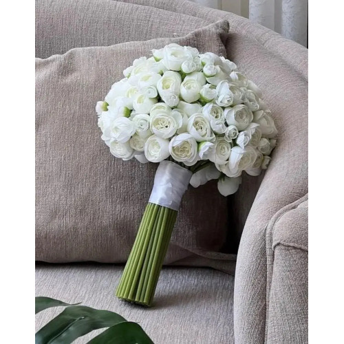 AYiCuthia Свадебный букет для свадьбы Белая роза Свадебный букет Искусственный цветок ручной работы Роза buque casamento