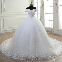 Новинка Y&M Novias Стиль пола или шлейфа с открытыми плечами вышивка милое белое свадебное платье Индивидуальный размер бальное платье