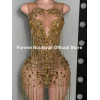 Роскошные наряды на день рождения Gold Diamond See Through Vestidos De Graduación Короткие вечерние платья Женские платья для коктейлей