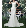 Vestido Novia Русалка Совок Свадебные платья X04 Со шлейфом и коротким рукавом по индивидуальному заказу Дешевое платье невесты Длинное шифоновое свадебное платье