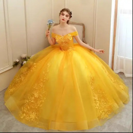 Роскошное золотое кружевное вечернее платье Vestidos 15 Anos, винтажное бальное платье Quinceanera, 12 цветов, платье de 15 quinceañeras