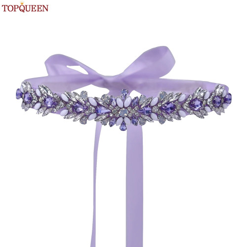 TOPQUEEN свадебное платье, пояс, свадебные аксессуары, женское вечернее женское платье, пояса, лаванда, искусственный опал