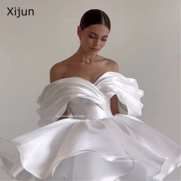Xijun Короткие свадебные платья цвета слоновой кости, трапециевидные вечерние платья с открытыми плечами, платья на день рождения, роскошные женские платья 2025, Vestidios по индивидуальному заказу