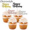 Chicinlife 10 шт. золотые топперы для кексов с днем рождения, празднование дня рождения, вечеринка для детей, для взрослых, юбилей, торты