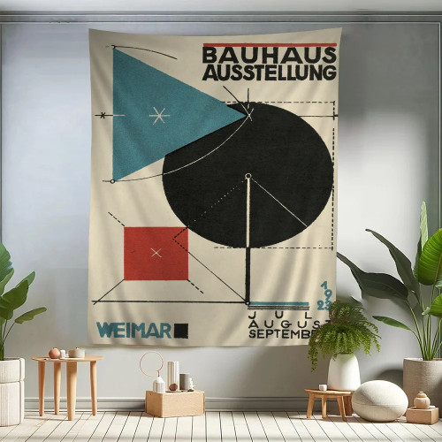 Bauhaus, современный простой геометрический аниме гобелен в стиле хиппи, настенные ковры с цветами, декор для спальни, настенный Декор для дома