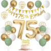 Sage Green Gold White 75th Birthday Decoration для воздушных шаров на день рождения Happy 75th Birthday Banner 75 Cake Topper 70 Year Old Decor