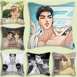 Jinx BL Comics Pillow Covers Cartoon Sofa Decorative Home Double-sided Printing Short Plush Cute Cushion Cover